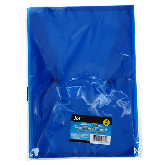Button File Bags with Snap Closures, 3-ct. Packs (Pack of 24)