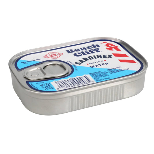 Beach Cliff Sardines in Water, 3.75 oz. Cans (Pack of 12)