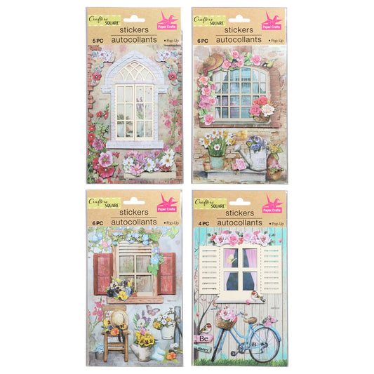 Crafter's Square Floral Handmade Window Stickers (Pack of 36)