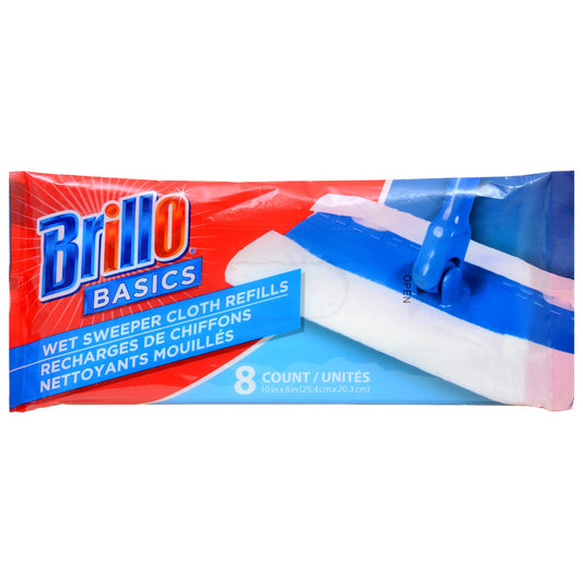 Brillo Basics Wet Sweeper Cloths Refills, 8-ct. Packs (Pack of 24)
