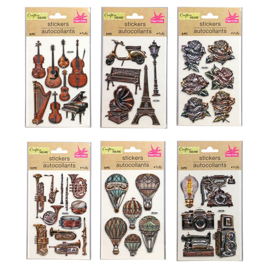 Crafter's Square Puffy Metallic Stickers (Pack of 36)