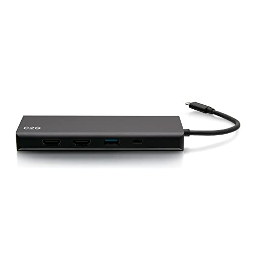 USB-C 9-in-1 Dual Display Docking Station with 60W Power Supply, HDMI, Ethernet, USB, 3.5mm Audio and Power Delivery up to 60W - 4K 30Hz (TAA Compliant)