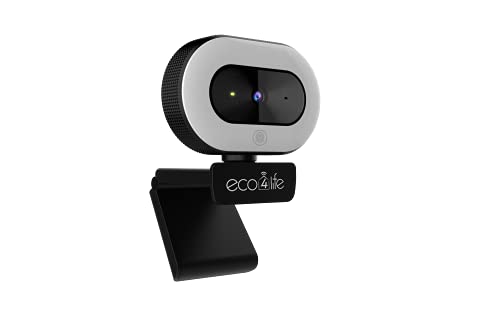 1080p HD Webcam with Ring Light, Auto Focus and Directional Noise Cancelling Mic.
