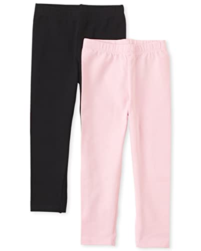 baby girls And Toddler Leggings Pants, Black/Shell 2 Pack, 4T US