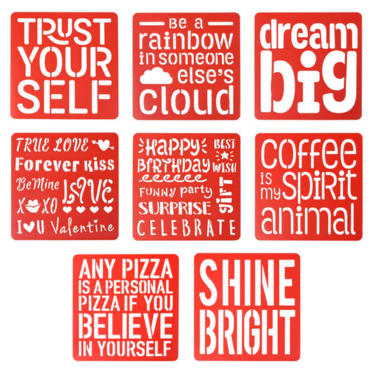 Crafter's Square Flexible Word Stencils, 6.125x6 in. (Pack of 32)
