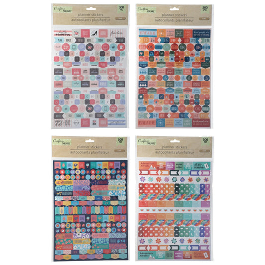 Crafter's Square Colorful Planner Stickers, 300-ct. Packs (Pack of 36)