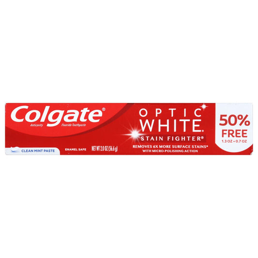 Colgate Optic White Clean Mint Toothpaste, 2-oz. Bonus Tubes (Pack of 24)