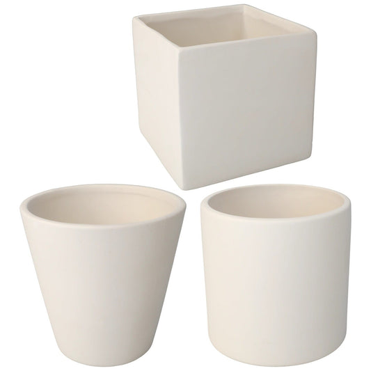 Crafter's Square Ceramic Planters, 5x5-in. Pack of = 12