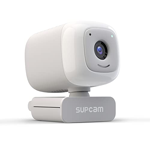 Webcam with Microphone and Speaker, HD 2K Web Camera for Laptop Desktop Computer PC,Portable USB Web Camera with Privacy Cover,Streaming Web Cam for Recording, Conferencing, Calling (Grey)