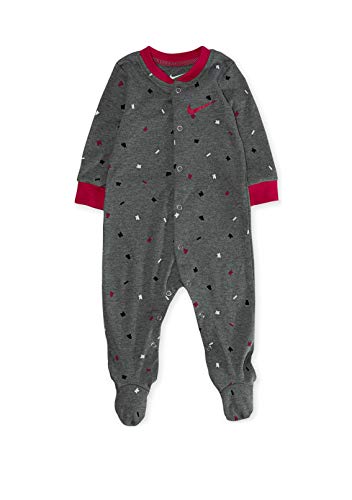 Infant Printed Footed Coverall (Grey Heather(06E461-042)/Pink, 0-3 Months)