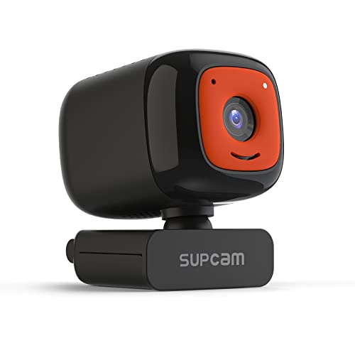 Webcam with Microphone and Speaker, HD 2K Web Camera for Laptop Desktop Computer PC,Portable USB Web Camera with Privacy Cover,Streaming Web Cam for Recording, Conferencing, Calling (Black)