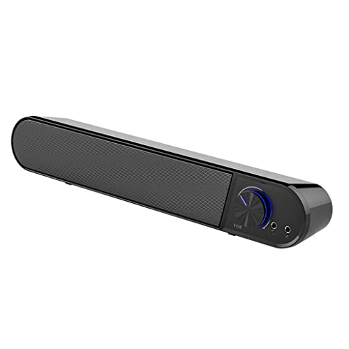 TJLSS Computer Sound Bar Wired Bluetooth 4D Bass Surround SoundBar Home Theater Subwoofer Computer Speakers (Color : Black, Size : Wired Black mic)