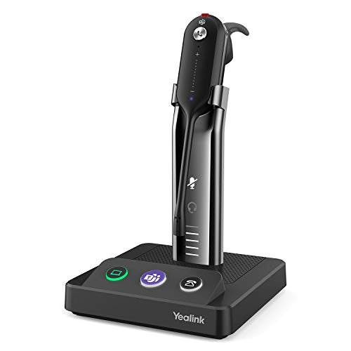 WH63 Wireless Headset with Microphone for Computer PC Laptop Teams Headset Office IP VoIP Phones Noise Canceling Mic Single Ear Headset with Charge Stand for Unified Communication