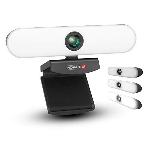 Webcam with Light - Professional Web Camera with Adjustable Light Levels - Full HD 1080p Webcam - PC Camera with Built-in Noise Reduction Mic - for Live Streaming, Conferences, Vloggers