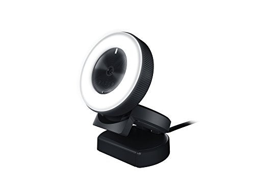 Kiyo Streaming Webcam: Full HD 1080p 30 FPS / 720p 60 FPS - Ring Light w/Adjustable Brightness - Built-in Microphone - Autofocus - Works with Zoom/Teams/Skype for Conferencing and Video Calling