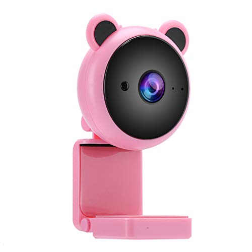 Webcam, HD 2MP Pixel 1080P PC Camera with Mic, Laptop for PC(Pink)