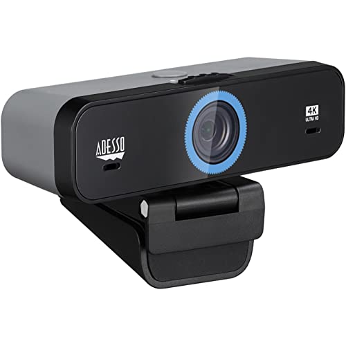 CyberTrack K4 4K Ultra HD Fixed Focus USB Webcam with Adjustable Field of View Angle, Built-in Dual Microphones, Privacy Audio/Video Switch & Tripod Mount
