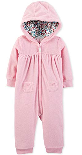 Baby Girl Pink Bear Hooded Fleece Jumpsuit (3 Months)