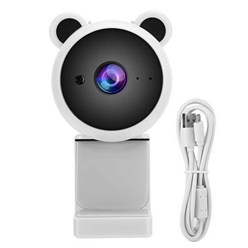 1080P USB Computer Camera Compatible,HD Video Recording Digital Webcam BuiltIn Microphone for Live Broadcast/Video Call Recording Conferencing/Live Streaming(White)
