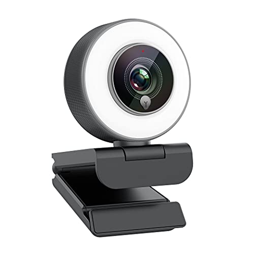 Streaming 1080P HD Webcam Built in Adjustable Ring Light and Mic. Advanced autofocus AF Web Camera for Google Meet Xbox Gamer Facebook YouTube Streamer