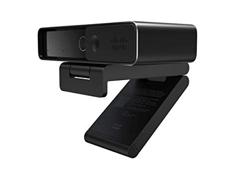Webex Desk Camera with up to 4K Ultra HD Video, Dual Microphones, iHDR Enabled Low-Light Performance, Carbon Black, 1-Year Limited Hardware Warranty (CD-DSKCAM-C-US)