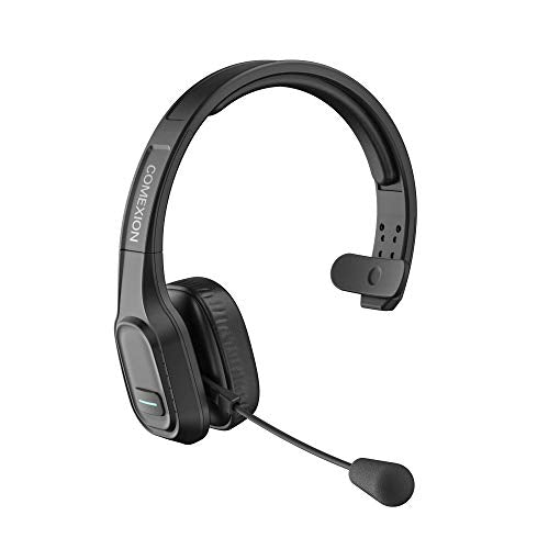 Trucker Bluetooth Headset V5.0, Wireless Headset with Noise Canceling&Mute Microphone for Cell Phones, On Ear Bluetooth Headphone with Wireless&Wired Mode for Trucker, Home Office, Skype