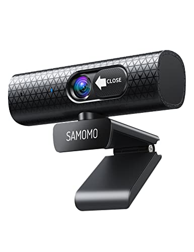 Webcam with Dual Microphones, 1080P Full HD Computer Camera for Laptop/Desktop, Autofocus, Privacy Cover, Auto Light Correction, USB Web Cam for Video, Teaching, Streaming and Gaming