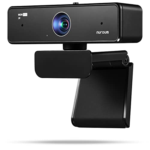 2K Web Camera, QHD 90 Unltra-Wide-Angle, Low-Light Correction, 1080P@60fps, Dual Mics & 7ft Voice Pickup, Privacy Cover, Calls/Remote Learning/Recording/Streaming
