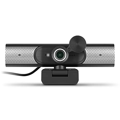 HD 1080P Webcam, USB-C/USB-A, w/Built-in Speakers & Mic,Black,AWCS06F