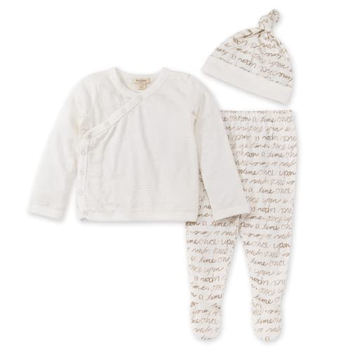 Burt s   unisex  Take Me Home Set, 3-piece Top, Pant, and Hat Bundle, 100   Cotton Layette Set, Once Upon a Time, Preemie US