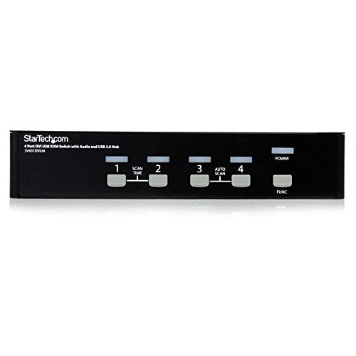.com 4-Port KVM Switch for DVI Computers - 1U Rack-Mount KVM Switch with Audio - DVI KVM switch -2 port - 1U (SV431DVIUA)