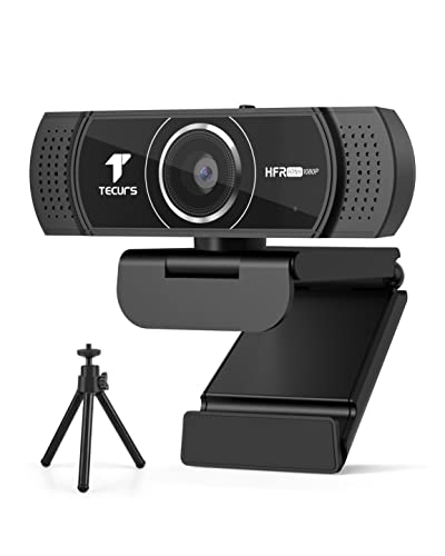 1080P 60FPS Web Camera, HD Webcam with Microphone, Streaming Webcam with Tripod and Privacy Cover, Plug&Play Computer Camera, USB Webcam for Calls/Conference, Zoom/Skype/YouTube, Laptop/Desktop