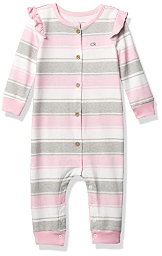Girls' Coverall, Rose Shadow/Light Gray Heather/White Luster, 3-6 Months
