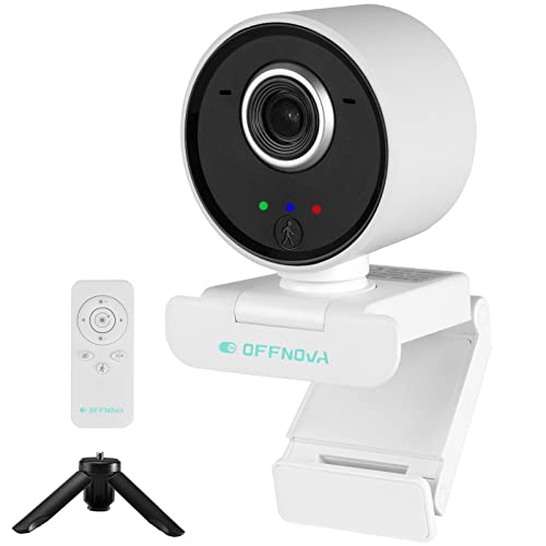 Webcam with Microphone, 1080P AI Auto Tracking Computer Camera with Remote Control for Calls/Conference/Streaming, YouTube/Zoom/Skype