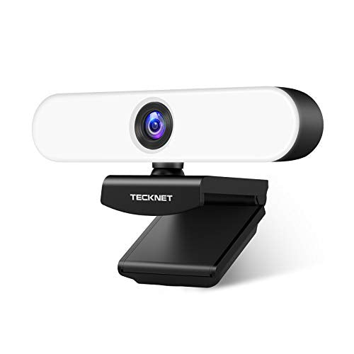 1080P Webcam with Microphone for Desktop, Streaming Webcam with 3-Level Brightness Adjustable Ring Light, USB PC Computer Camera for Video Conferencing/Calling/Live Streaming/Online Learning
