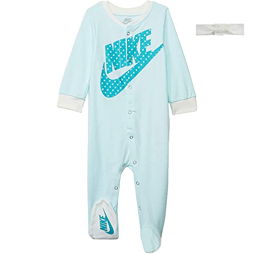 Baby`s Coverall and Headband 2 Piece Set (Teal Tint(06F741-E37)/White,  )