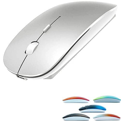 Bluetooth Mouse for MacBook/MacBook air/Pro/iPad, Wireless Mouse for Laptop/Notebook/pc/iPad/Chromebook (Bluetooth Mouse/Silver)
