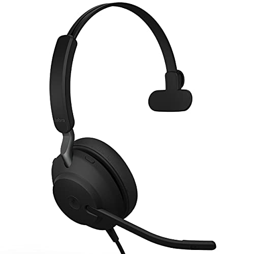 Evolve2 40 UC Wired Headphones, USB-A, Mono, Black - Telework Headset for Calls and Music, Enhanced All-Day Comfort, Passive Noise Cancelling Headphones, UC-Optimized with USB-A Connection