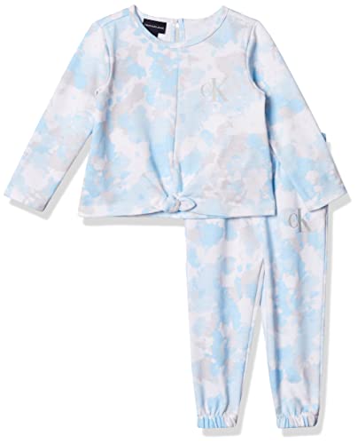 Baby Girls' 2 Pieces Jog Set, Blue Earth Print, 3-6 Months