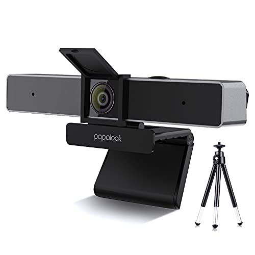 2022 2K Ultra HD Zoomable Webcam with Dual Microphone, Fixed Focus Web Camera with Tripod and Privacy Cover, 90 Wide-Angle View for Desktop/Laptop/Mac, Work with Skype/Zoom/WebEx/Lync