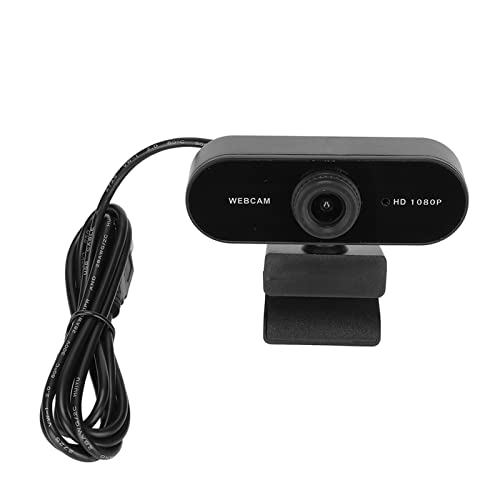 1080P Computer Camera, 360 Rotation 30fps Frame Rate USB Webcam with Microphone for Conferencing Video Calling for win7/8/10(Real 1080P-manual Focus)