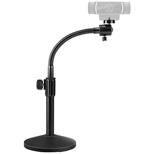Webcam Stand Goose-Neck Mount Stand Upgraded Desktop Stand for Logitech Webcam C922 C930e C920S C920 C615 and Other Webcam with 1/4" Thread
