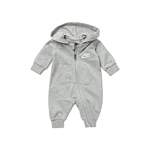 Infant`s Zip Front Long Sleeve Hooded Coverall (Dark Grey Heather(56F814-042), 3 Months)
