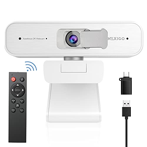 Zoom , N940P 2K Zoomable Webcam with Remote and Software Controls | Sony Starvis Sensor | 1080P@ 60FPS | 3X Zoom in | Dual Stereo Microphone, for Zoom/Skype/Teams/Webex (White)