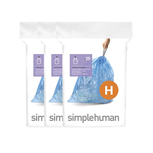 Code H Custom Fit Dr string Trash Bags in Dispenser Packs, 60 Count, 30-35 Liter  8-9.2 lon, Blue