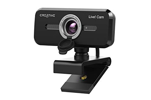 Live! Cam Sync 1080p V2 Full HD Wide-Angle USB Webcam with Auto Mute and Noise Cancellation for Video Calls, Improved Dual Built-in Mic, Privacy Lens Cap, Universal Tripod Mount