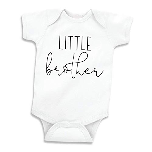 Little Brother Shirt for Boys Baby Announcement  White 0-3 Months