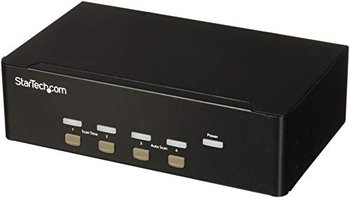 .com 4 Port VGA KVM Switch - Dual VGA - Hot-key & Audio Support - 1920x1200 KVM Switch - KVM Video Switch (SV431DVGAU2A)