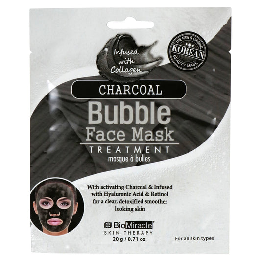 Bio Miracle Charcoal Bubble Face Mask Treatments, 0.71 oz. (Pack of 18)