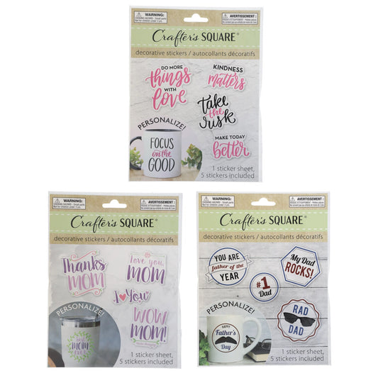 Crafter's Square Decorative Drinking Mug Stickers (Pack of 36)